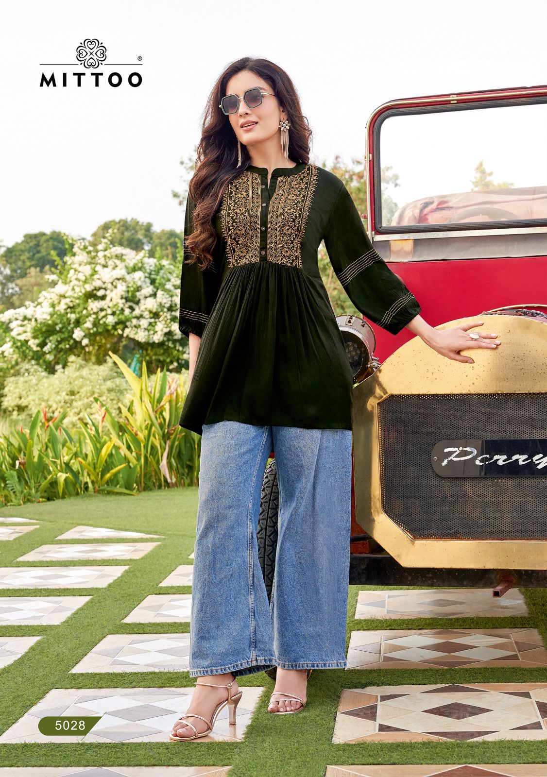 Victoria Vol 5 By Mittoo Rayon Embroidery Designer Ladies Top Wholesale Market